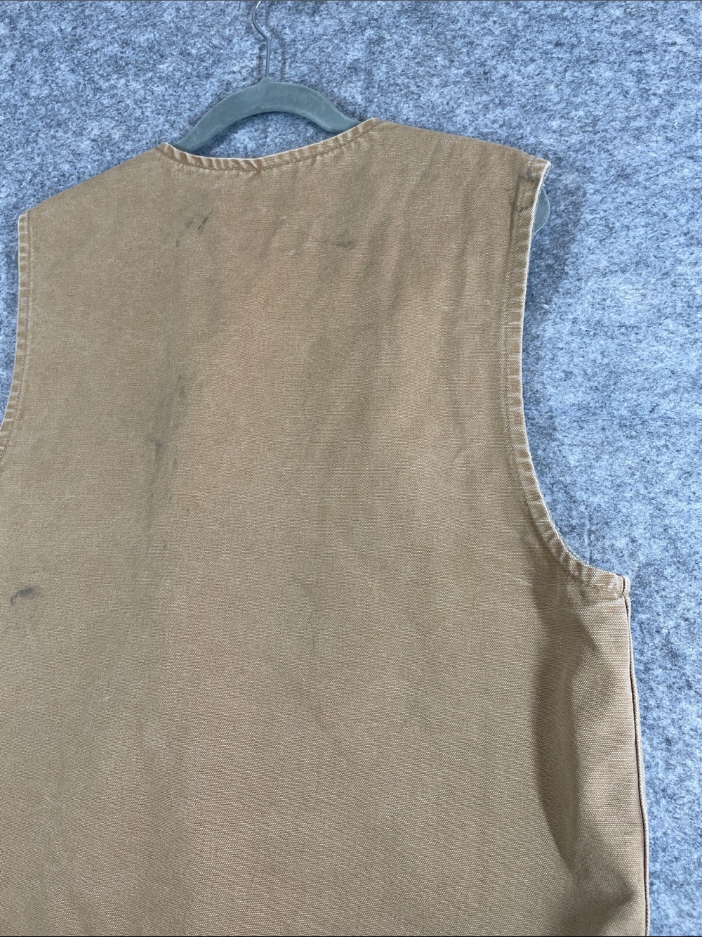 Vintage 07 Carhartt Brown Zip Front Work Vest Large Workwear Utility Western - Picture 13 of 15